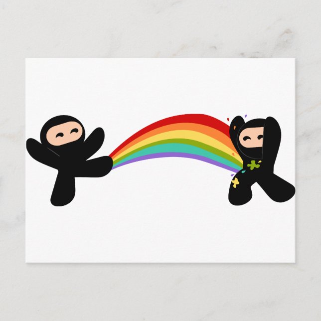 Cartão Postal Rainbow Ninja Kick (Frente)