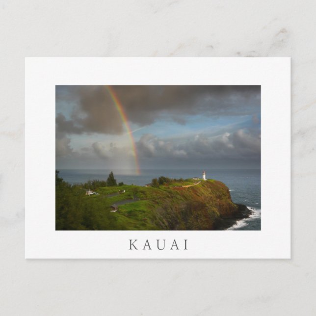Cartão postal Rainbow over Kilauea Lighthouse Kaua (Frente)