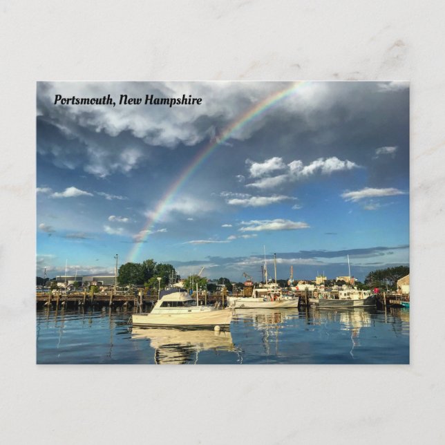 Cartão Postal Rainbow Over Portsmouth Harbor, New Hampshire (Frente)