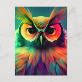 Cartão Postal Rainbow Owl