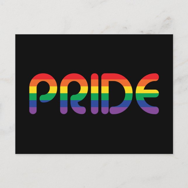 Cartão Postal Rainbow Pride Balloon Letters (Frente)