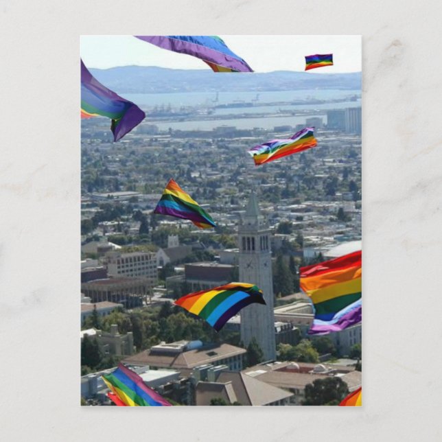 Cartão Postal Rainbow Pride Sobre Berkeley (Frente)