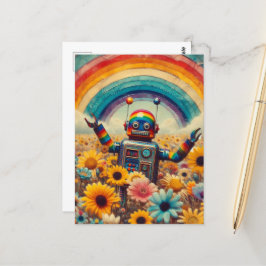 Cartão Postal Rainbow Robot