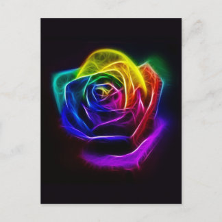Cartão Postal Rainbow Rosa Fractal