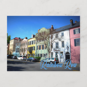 Cartão Postal Rainbow Row, Charleston Carolina do Sul