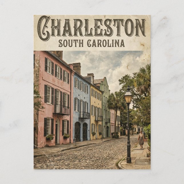 Cartão Postal Rainbow Row USA (Frente)