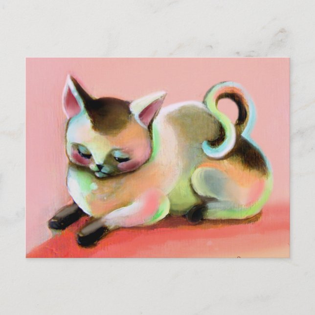 Cartão Postal Rainbow Sherbert Gatinho Kat (Frente)