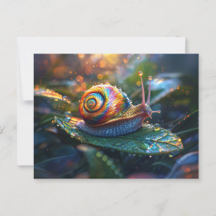 Cartão Postal Rainbow Snail - Folha