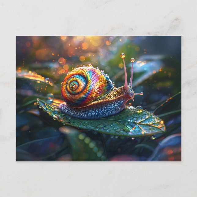 Cartão Postal Rainbow Snail - Folha (Frente)