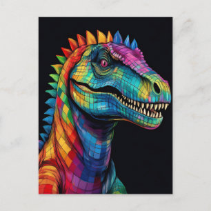 Cartão Postal Rainbow Spikes Dinossauro