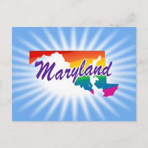 Cartão Postal Rainbow State De Maryland