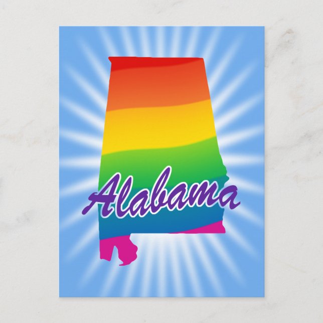 Cartão Postal Rainbow State Of Alabama (Frente)