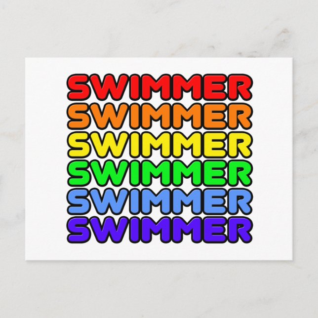 Cartão Postal Rainbow Swimmer (Frente)