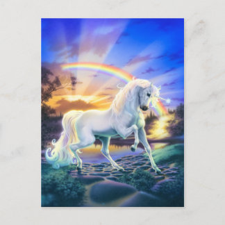 Cartão Postal Rainbow Unicorn