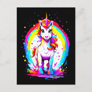 Cartão Postal Rainbow unicorn