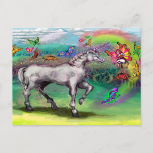 Cartão Postal Rainbow Unicorn Faeries
