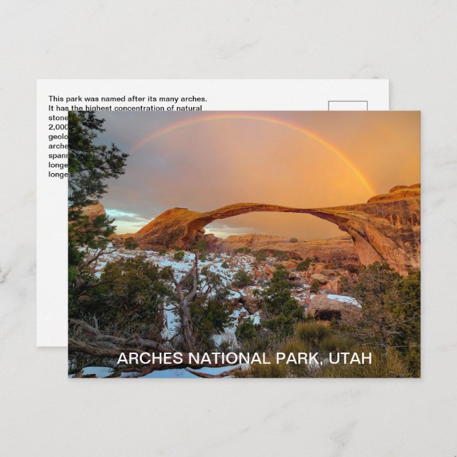 Cartão Postal Rainbow Utah Arches National Park (Frente/Verso)