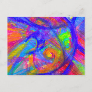 Cartão Postal Rainbow Wild Postcard   Abstract Pastel Chalk Art