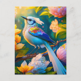 Cartão Postal Rainbow Winged Jay Fantasy Bird