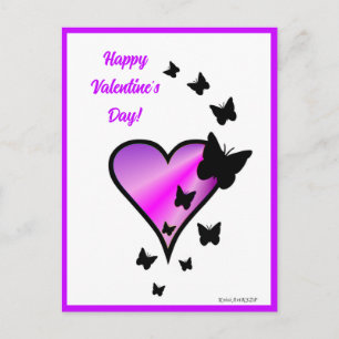 Cartão Postal Rainbowheart e Borboleta