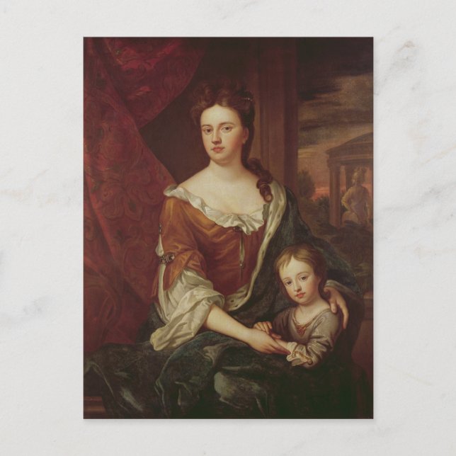 Cartão Postal Rainha Anne e William, Duque de Gloucester (Frente)