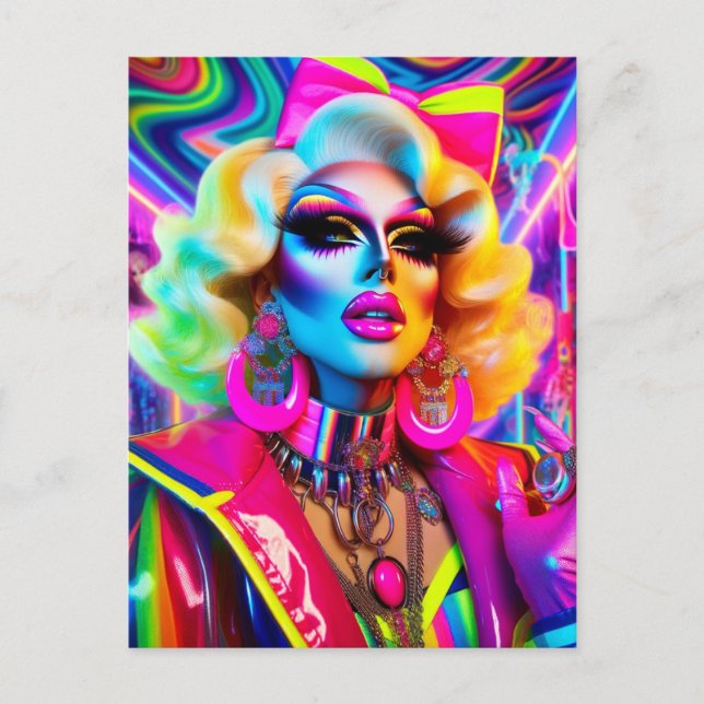 Cartão Postal Rainha Arrasta dos anos 80 (Frente)