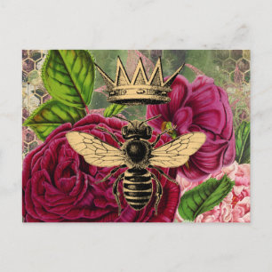 Cartão Postal Rainha Bee e Rosas Místicos