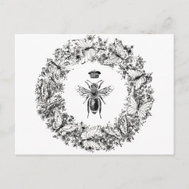 Cartão Postal Rainha Bee Salve a Terra da Borboleta das Abelhas
