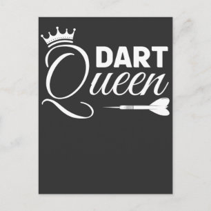 Cartão Postal Rainha Dartboard Dart Girl