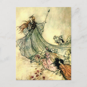 Cartão Postal "Rainha das Fadas" por Arthur Rackham