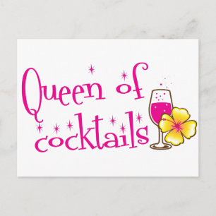 Cartão Postal Rainha de cocktails! com vinho tropical