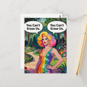 Cartão Postal Rainha de drag Você Não Pode Nos Apagar Duas Vezes