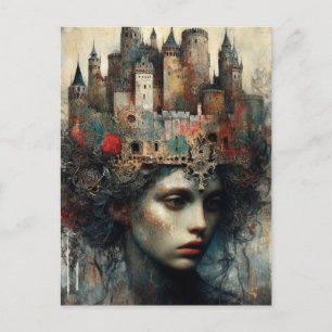 Cartão Postal Rainha de Leite com Castelo na Cabeça