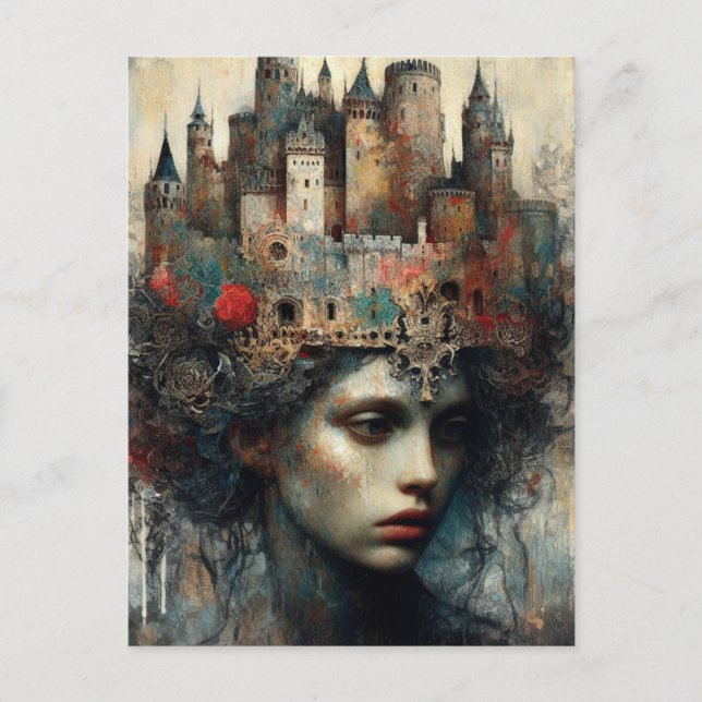Cartão Postal Rainha de Leite com Castelo na Cabeça (Frente)