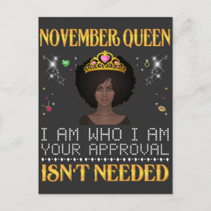 Cartão Postal rainha de novembro eu sou quem sou sua aprovação n