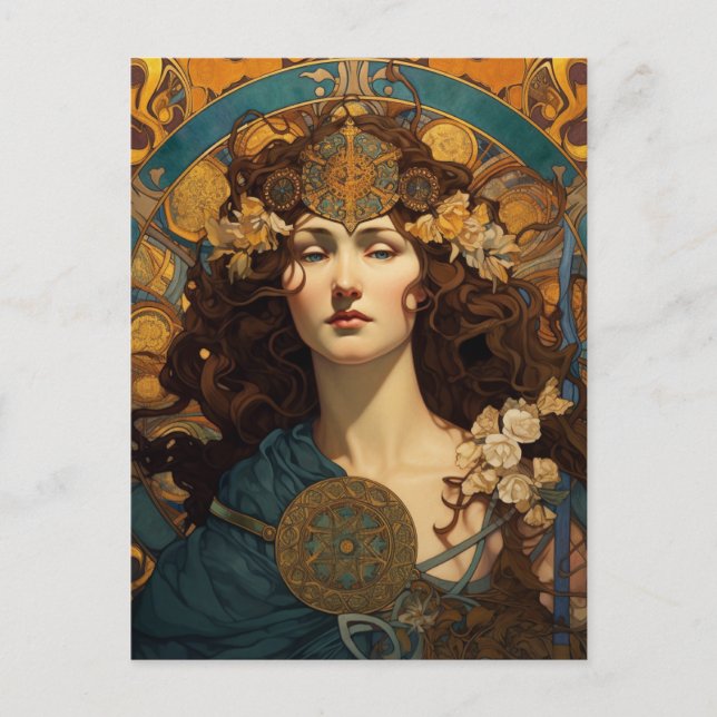 Cartão Postal Rainha do Nó Celta Trabalho de Nó Colorido (Frente)