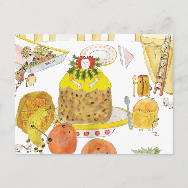 Cartão Postal Rainha Elizabeth 1 Engraçado História do Bolo Arte (Frente)