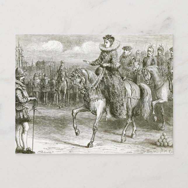 Cartão Postal Rainha Elizabeth em Tilbury (Frente)