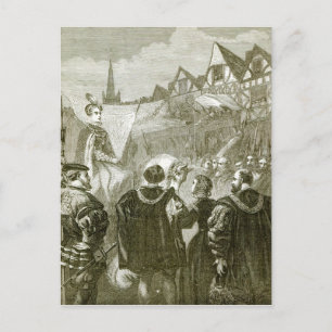 Cartão Postal Rainha Elizabeth entrando em Londres