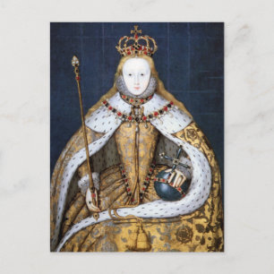 Cartão Postal Rainha Elizabeth I da Inglaterra em Coronation Rob