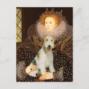 Cartão Postal Rainha Elizabeth I - Fox Terrier Fio #1