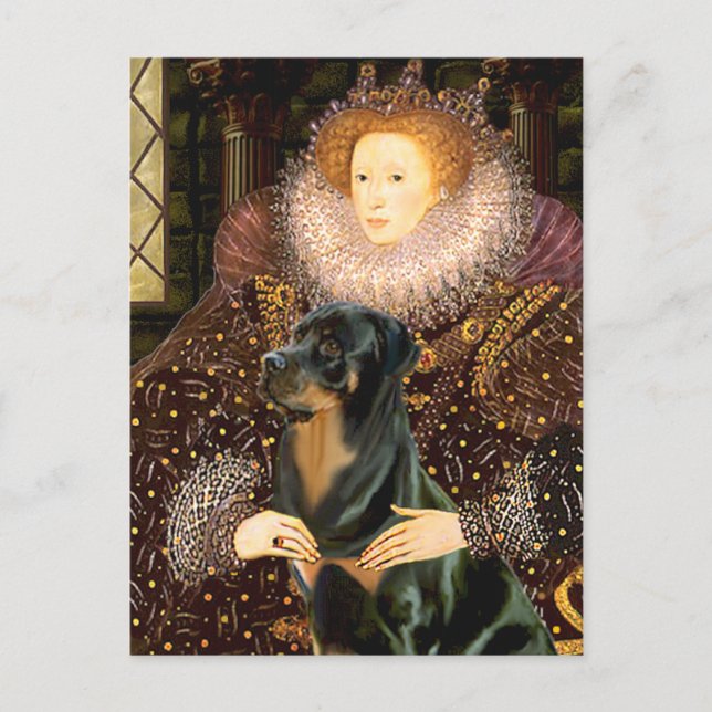Cartão Postal Rainha Elizabeth I - Rottweiler (Frente)