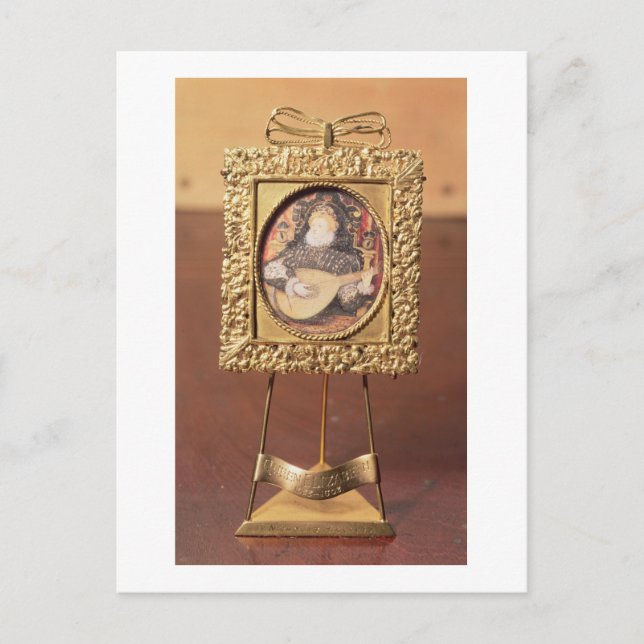 Cartão Postal Rainha Elizabeth I tocando lute (miniatura incl. (Frente)