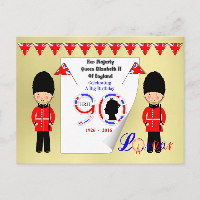 Cartão Postal Rainha Elizabeth II De Inglaterra 90 Birthday (Frente)