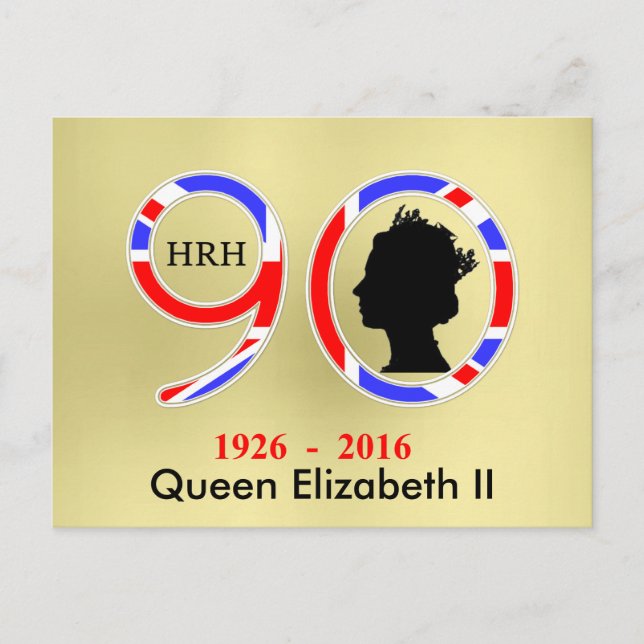 Cartão Postal Rainha Elizabeth II De Inglaterra 90 Birthday (Frente)