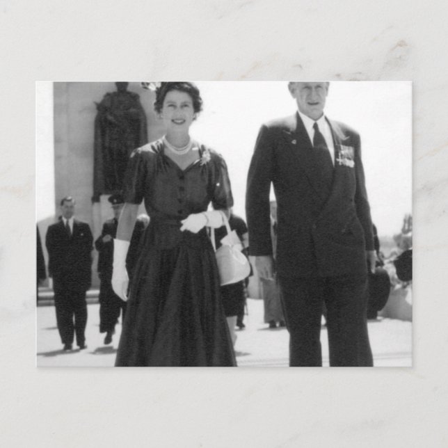 Cartão Postal Rainha Elizabeth II e Sir Walter Jackson Cooper (Frente)