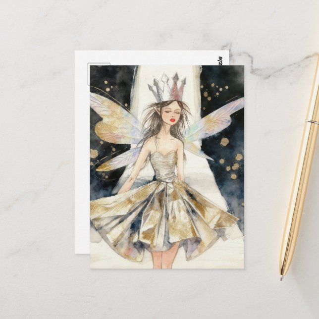 Cartão Postal Rainha fada na mostra de moda  (Frente/Verso In Situ)