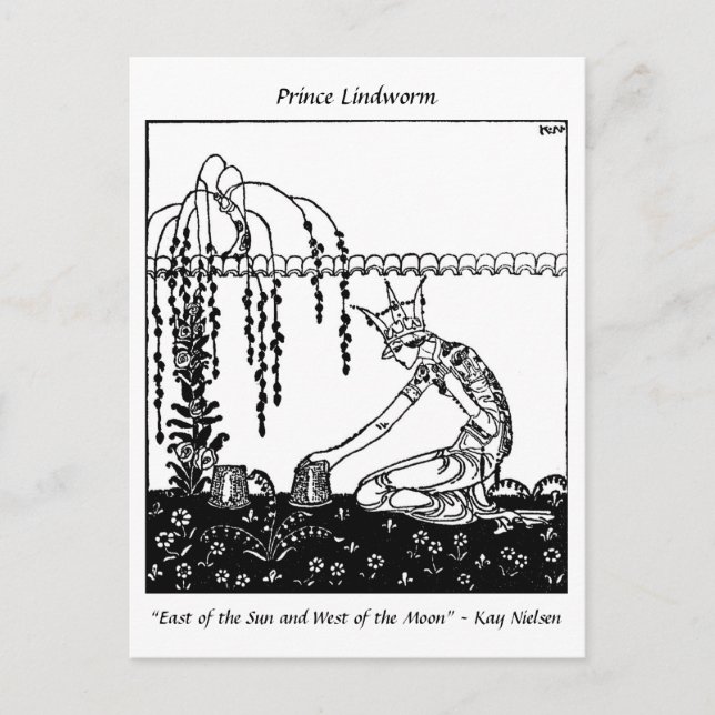 Cartão Postal Rainha Mãe Dilema no jardim Art Nouveau (Frente)