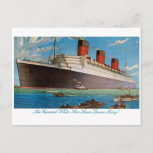 Cartão Postal Rainha Mary da Cunard White Star Line