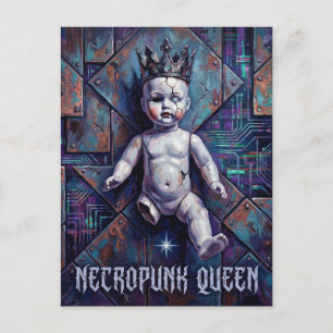Cartão Postal Rainha Necropunk da Boneca Quebrada